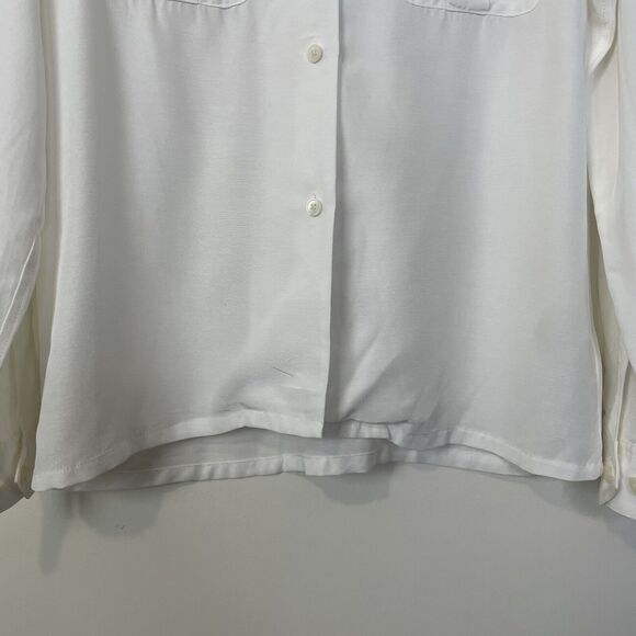 Alexa Chung for Madewell Pleat-Pocket Button-Up Shirt Small Eyelet White NT108 - Picture 8 of 16
